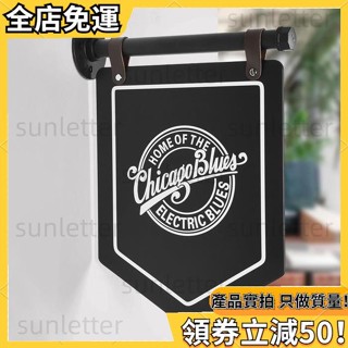 招牌 金屬烤漆 雙面側掛亞克力廣告牌 訂製復古工業風LOGO門牌 展示牌 網紅服裝店奶茶店咖啡店營業時間支架標識