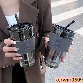 小鹿玻璃杯ins高顔值輕奢吸管杯便攜學生女情侶大容量杯子咖啡杯