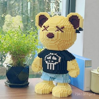 迷你展覽館🖼️泰迪熊積木親子互動益智拚裝玩具學生兒童男孩子女孩禮物桌麵擺件