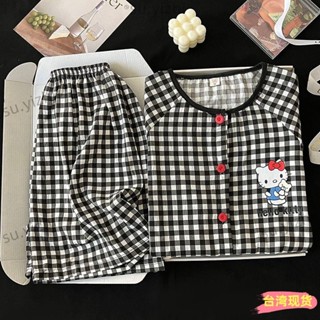 全網低價🌸HelloKitty雲朵棉2025年新款睡衣女夏天短袖短褲學生甜美可愛卡通家居服套裝