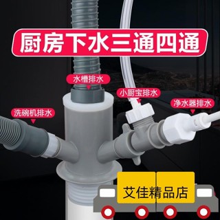 💖店長推薦💖廚房水槽洗碗機淨水器小廚寶洗衣機PVC下水排水管二合一三通接頭