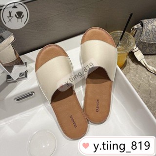 *涼拖鞋 夏季 拖鞋 真皮 牛筋底 外穿 一字拖女鞋