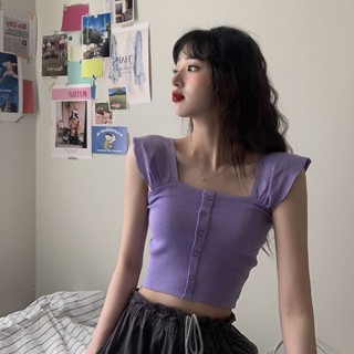 甜心公主Meet 👗女裝館復古新款修身顯瘦針織背心女外穿夏季性感外穿學生短款甜辣妹上衣