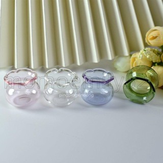 🔥臺灣發貨🔥小玻璃瓶訂製 20/25mm 彩色玻璃 花邊口魚缸 手工diy材料 配件 娃娃屋 迷你擺件