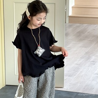【CHINGLEESHOP】女童短袖T恤夏裝2025新款童裝兒童夏季初夏半袖上衣親子裝