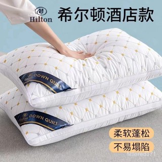 【全臺最低價✨免運】一對裝希爾頓五星級酒店枕頭羽絲絨單人枕芯護頸枕學生成人枕家用