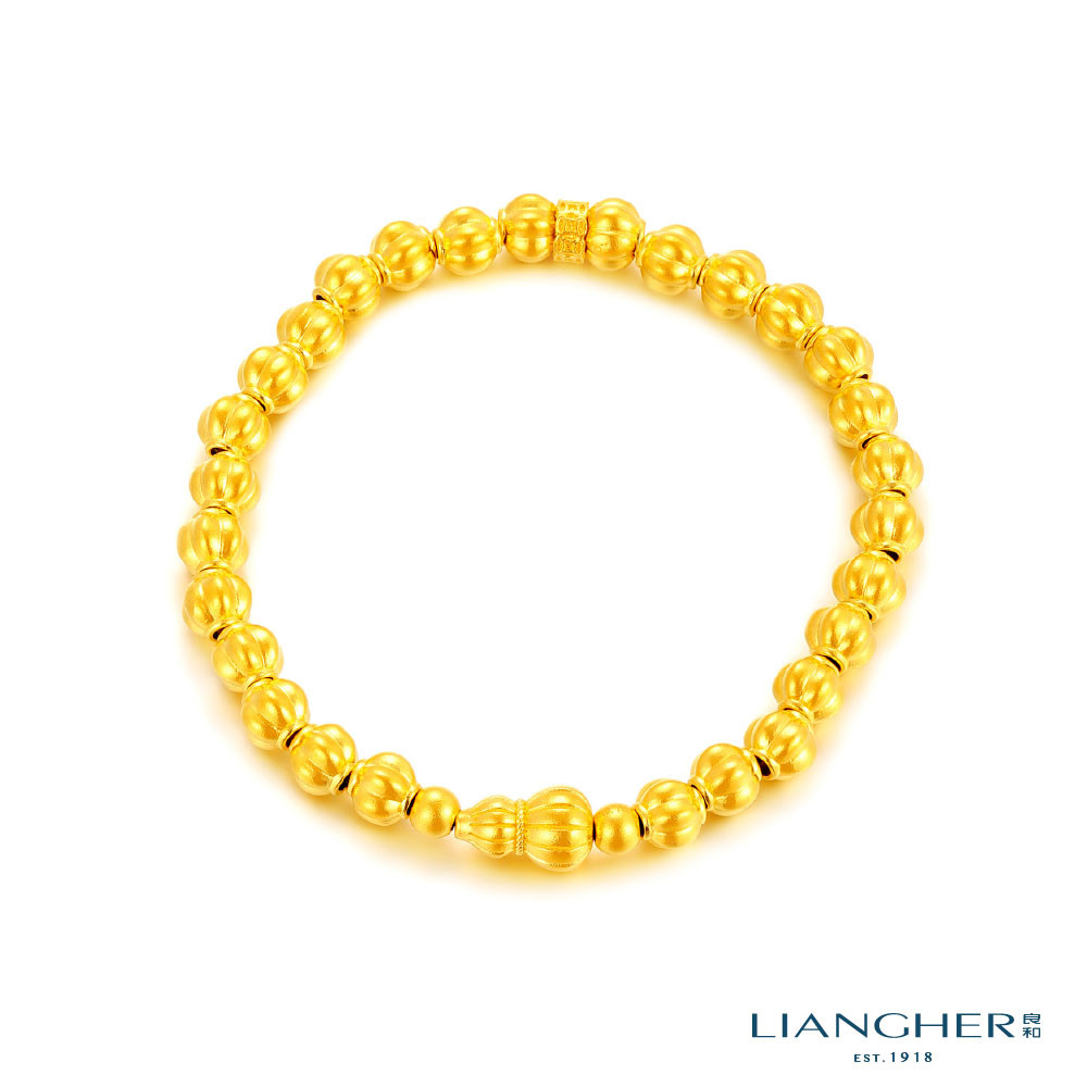 【良和珠寶】古法金葫蘆手鍊 黃金手鍊 足金黃金 (金重:5.22錢 ±0.01)