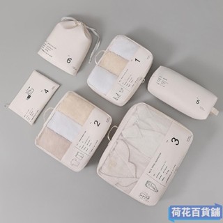 熱銷✨簡約旅行收納組 旅行袋行李袋行李打包衣物收納飛機包無印多件組盥洗包收納袋輕巧便攜衣物｜∞