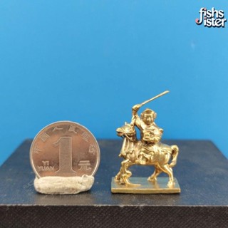 【臺灣發貨】微觀裝飾擺件 居家裝飾擺件 桌面擺設 黃銅神像騎馬家 居車用中控臺樂善堂報馬仙佛像供奉靈童小跑將軍