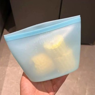 保鮮袋 密封袋 矽膠保鮮袋 冷凍袋 食物袋 矽膠保鮮袋帶封口食品級多功能家用防塵水果蔬菜牛奶密封儲存袋子 C2M9