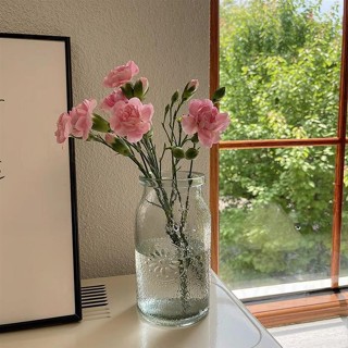 質量超好 復古玻璃花瓶ins風透明裝飾擺件客廳餐廳擺件裝飾插花彩色瓶子編織盒 收納盒 實木置物架 藤編收納筐
