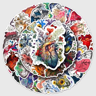 [滿99出貨]50張心臟卡通塗鴉器官潮流個性精美裝飾貼畫手機殼滑板電動車貼紙