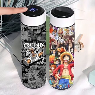 [One piece 係列]海賊王動漫週邊智慧保溫杯大容量不銹鋼溫度高顏值顯溫學生水杯保溫 保冰 不銹鋼