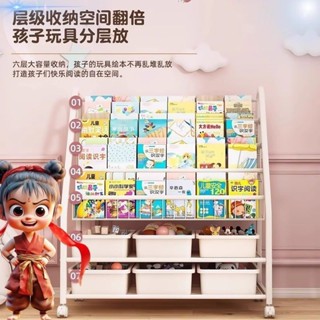兒童書架 置物架 收納櫃 收納架 兒童書櫃 玩具架 兒童書架 家用閱讀架 玩具繪本收納架 可移動書櫃寶寶多層置物架落地