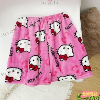 ☀全網低價☀女生衣著 Hello Kitty 毛絨卡通短褲睡褲 2025 新款可愛卡通法蘭絨休閒家居短褲 夏季短版褲子