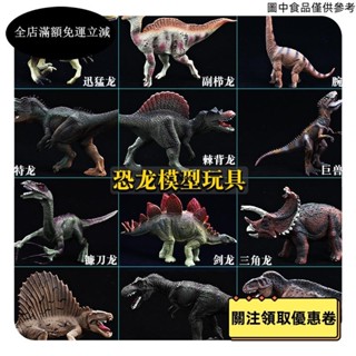 🎇新品熱銷🎆兒童模擬小號恐龍玩具 霸王龍 腕龍 三角龍 棘背龍 迅猛龍 侏羅紀恐龍模型空心塑膠擺件 男女孩禮物
