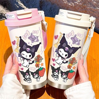 🌸精選熱賣🌸LEBETE庫洛米ins不銹鋼保溫杯ins女生戶外吸管咖啡杯便攜車載水杯