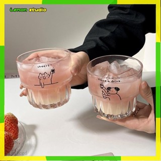 臺灣出貨🍋杯子 馬克杯 陶瓷杯 咖啡杯 保溫杯 水杯 透明水杯ins風原創可愛小狗玻璃杯喝水杯子牛奶咖啡早餐燕麥杯果汁