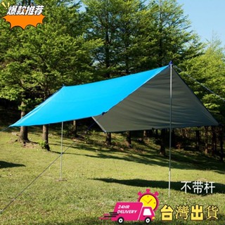 【限時特賣】方形天幕戶外3-4人 防水防曬沙灘涼棚遮陽帳篷 輕薄塗銀地席地布