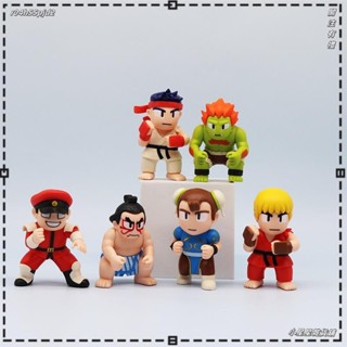 ♥小星星雜貨鋪♥6 件/批 Q Ver. 街頭霸王公仔 8cm 龍劍維加春麗 E. 本田角色 Figura 遊戲周邊模型