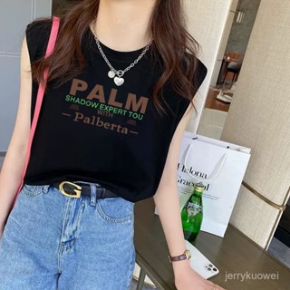 全舘免運🔥夏季新款字母印花無袖寬鬆百搭背心打底學生吊帶運動坎肩上衣ins RHMX