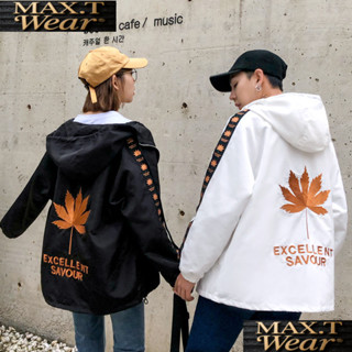 🔥限時低價🔥夏季防曬衣女學生韓版寬鬆百搭棒球服楓葉印花連帽薄外套情侶裝潮/MAX.T