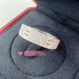 現貨二手 Cartier 卡地亞 LOVE 結婚戒指 滿天星18K白色 黃金 戒指 B4207600