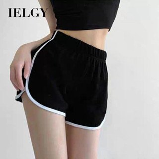 IELGY 女士超短褲韓版運動瑜伽寬鬆高腰闊腿休閒熱褲