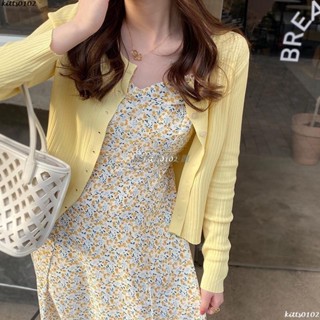 [塔塔·販賣美麗、超值]小外套配吊帶裙女薄款外搭罩衫夏季防曬針織衫外套空調衫針織上衣上衣針織小外套針織上衣針織長袖針織薄