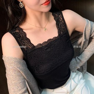 免運🔥100公斤可穿 M-4XL 大尺碼春秋吊帶背心女西裝內搭打底衫夏季蕾絲花邊拼接大碼顯瘦甜辣上衣