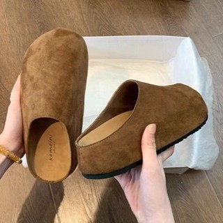 [臺灣出貨] 多金家 網紅時尚高級厚底包頭半拖鞋女秋冬新款鬆糕勃肯鞋ins 新款增高外穿懶人鞋 一腳蹬 博肯鞋