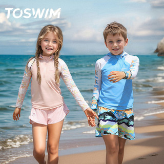 TOSWIM 拓勝兒童泳衣男童分體泳衣女童中大童青少年游泳衣長袖防曬24年新款