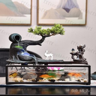△假山流水噴泉擺件 客廳書房山水魚缸 辦公室迴圈水景裝飾 流水魚缸 流水擺飾 風水招財流水組 流水擺件 開店 開幕送禮A