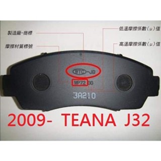 (BUBU安全制動) 五泰 WTC-JB 來令片 煞車皮 ( 2009- NISSAN TEANA J32 )