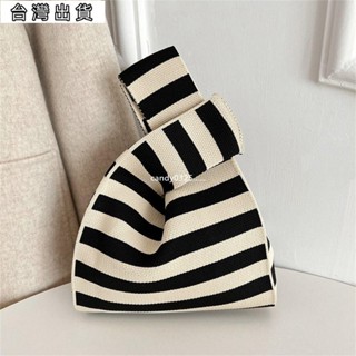 🔥新店優惠🔥女士手提包旅行休閒雜貨手提包條紋民族風購物袋編織收納袋波點單肩包505