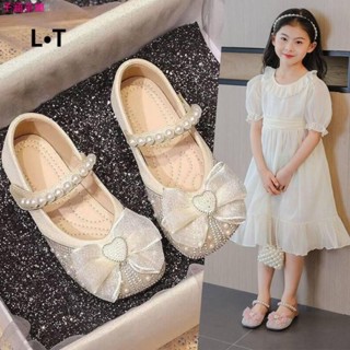 🍓子涵童趣🍓韓版時尚洋氣女童公主水晶鞋 2024春秋新款 小女孩軟底 小皮鞋 兒童表演 舞蹈鞋 夏款公主鞋 單鞋蝴蝶