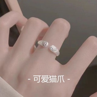 [💗臺灣🧡出貨💫]925冷淡鍍銀簡約戒指小眾設計指環調節高階ins貓爪開口食指223