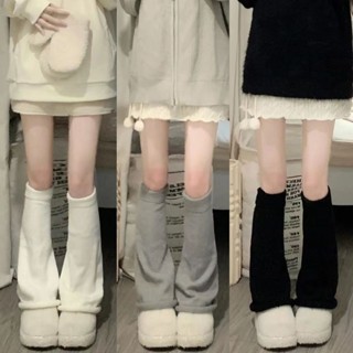 最新優惠 純棉襪子 長筒襪 春秋襪子 jk針織襪套女原宿風y2k辣妹闊腿套護膝秋冬保暖中筒白色堆堆襪子
