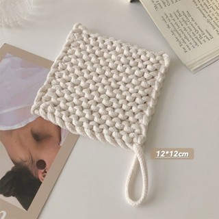 ✨桃園出貨✨【2036人好評】日式棉線編織餐桌隔熱墊防燙家用耐高溫ins風簡約盤子杯墊鍋墊碗