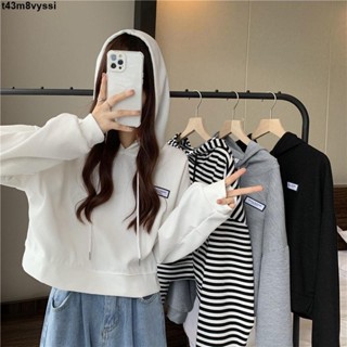 七喜服裝～連帽大學T女潮ins秋冬新款設計感小眾寬鬆短版慵懶風外套上衣