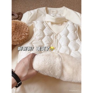 【熱門新品✨】小紅薯筆記爆款羽絨棉馬甲女秋冬加厚羊羔絨新款加絨保暖背心