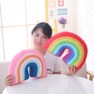 INS風甜美單品抱枕七色彩虹抱枕靠墊枕寶寶兒童玩具家居裝飾道具
