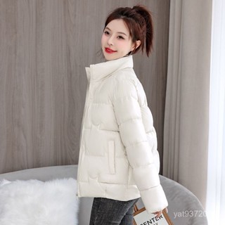 韓小柒✨免運✨冬季新款亮麵免洗羽絨棉服短款時尚棉衣洋氣寬鬆立領棉襖外套 4YJP