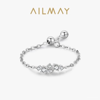 AILMAY✨正品授權✨香港直發s925純銀不規則幾何戒指女歐美小眾流行可調節閃鑽鏈條戒指環細戒 女生戒指 韓版戒指
