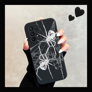 【現+免運】三星Galaxy A23手機殼黑白蜘蛛SM-A235F磨砂防摔男女簡約潮流文字機殼 防摔殼 手機殼 保護殼