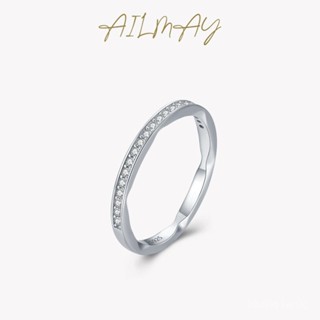 AILMAY✨正品授權✨香港直發925純銀戒指女歐美亞馬遜ins網紅輕奢鑲鑽疊帶指環個性百搭手飾品