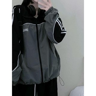 Codibook｜韓國 ccomeng 美式拼色寬鬆防風連帽外套［預購］拉鍊外套 防風外套 女裝