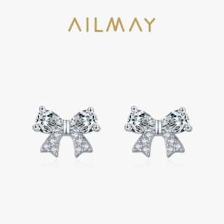 AILMAY✨正品授權✨香港直發s925純銀蝴蝶結耳釘女日韓氣質百搭耳環小眾設計熱賣銀飾品 女生戒指 韓版戒指