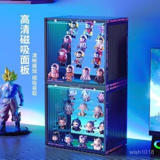 【臺灣熱銷】公仔展示盒 公仔盒 帶隔板階梯 壓克力展示盒 公仔收納盒 盲盒收納盒 盲盒展示櫃 泡泡瑪特展示盒 防潮防塵
