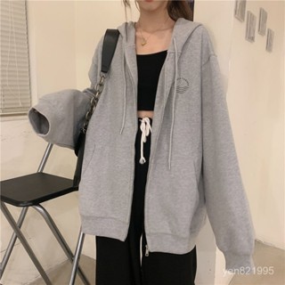 APT2025春秋新款韓版寬鬆百搭學生連帽薄款衛衣女中長款上衣外套ins